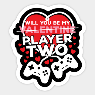 Will You Be My Player Two Valentines Day Sticker